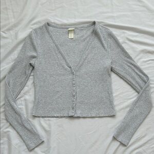 H&M Gray Ribbed Cardigan - Size S